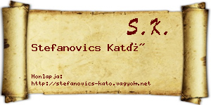 Stefanovics Kató névjegykártya